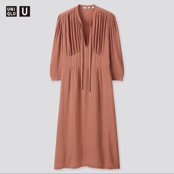 Uniqlo Dresses & Skirts - Lemaire x Uniqlo Viscose Bow Tie 3/4 Sleeve Dress